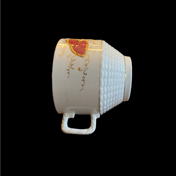 Vintage porcelain coffee cup & saucer heavy gold trim 3-1/4” tall x 3.5” across - Picture 12 of 12